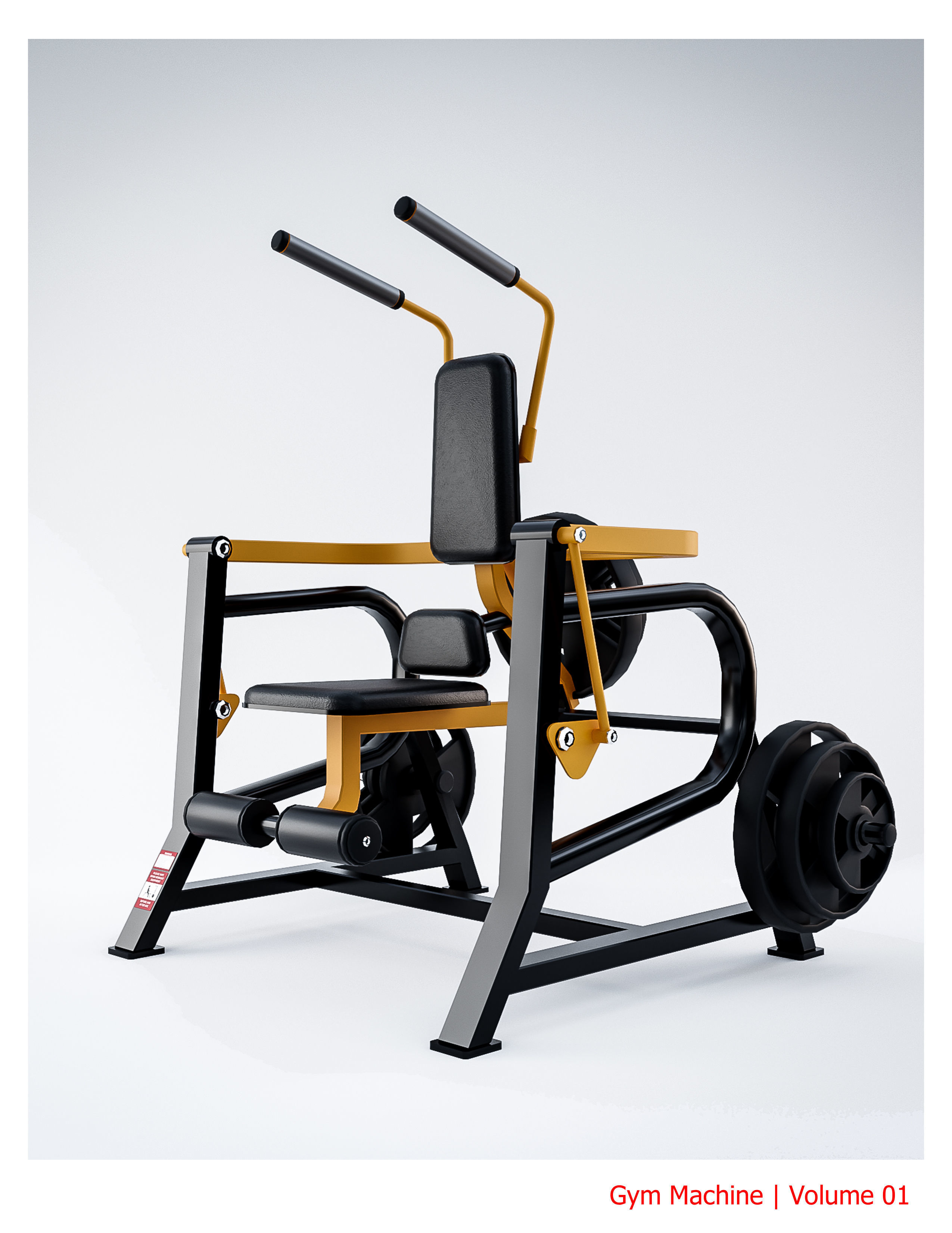 10 Gym Equipmen Blender - Fbx -Obj Low-poly 3D model_3