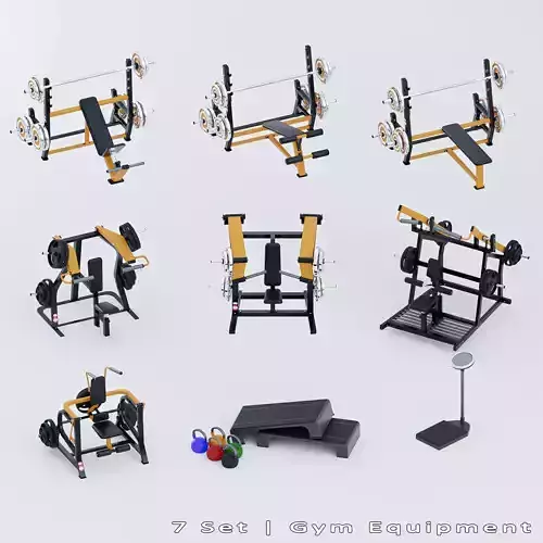 10 Gym Equipmen Blender - Fbx -Obj