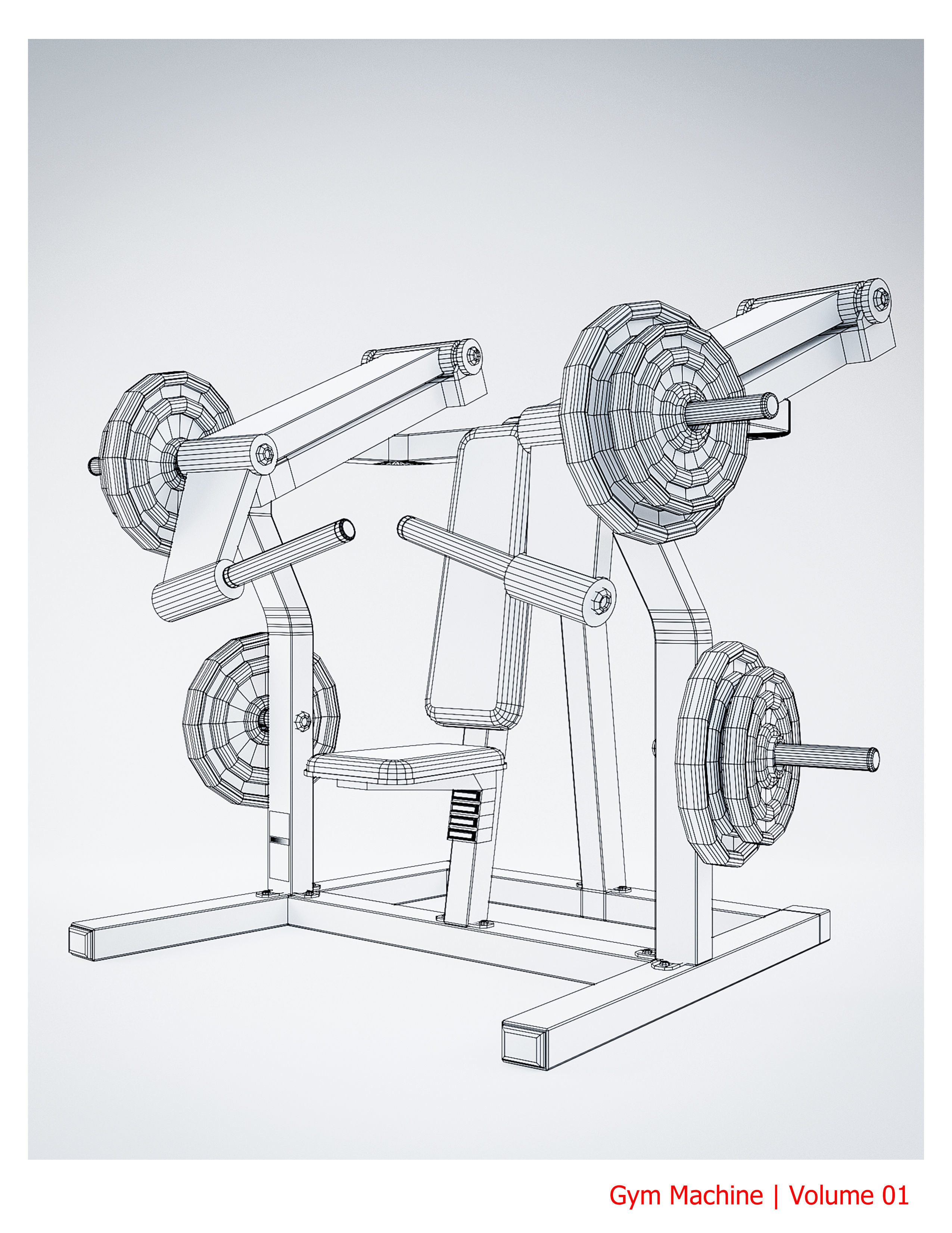 10 Gym Equipmen Blender - Fbx -Obj Low-poly 3D model_8