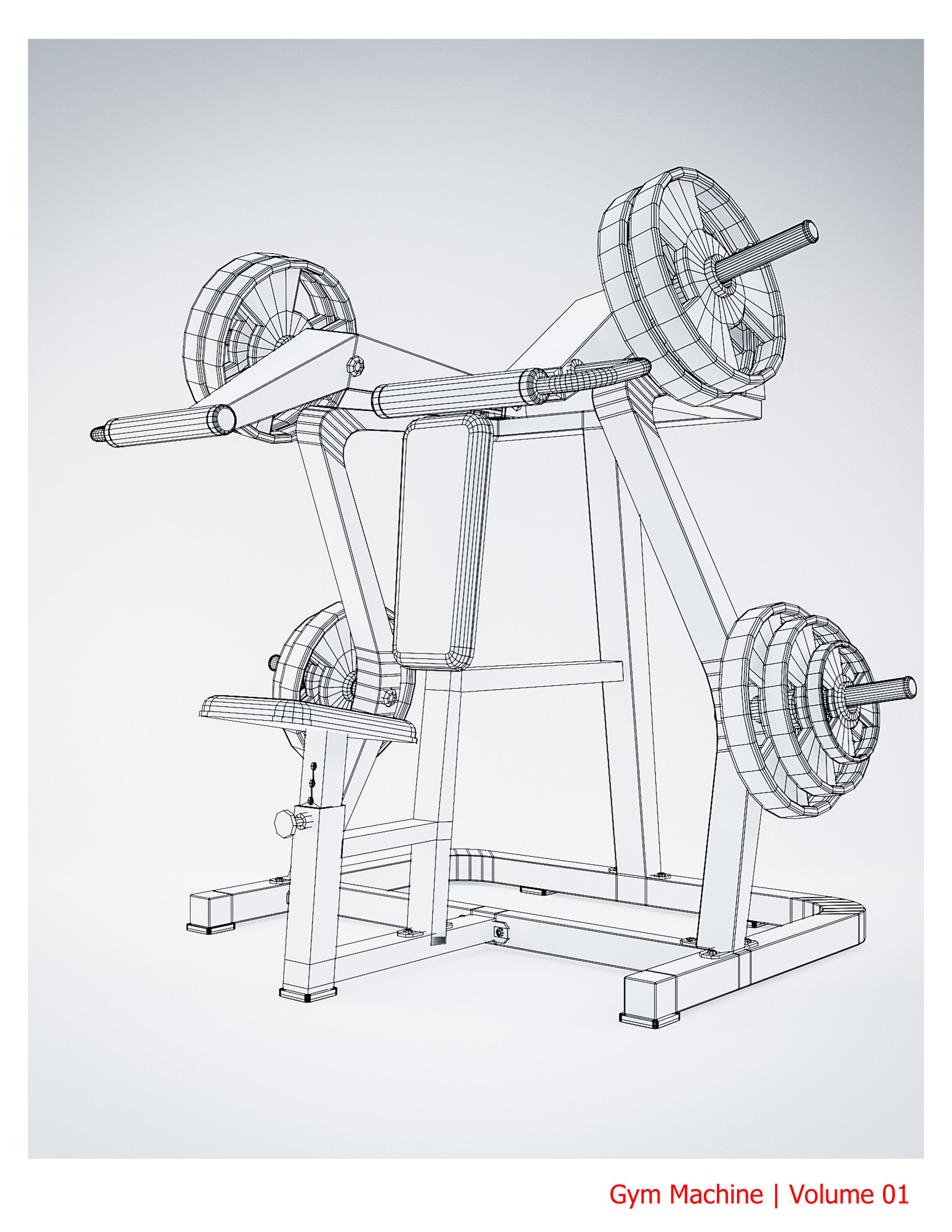 10 Gym Equipmen Blender - Fbx -Obj Low-poly 3D model_6