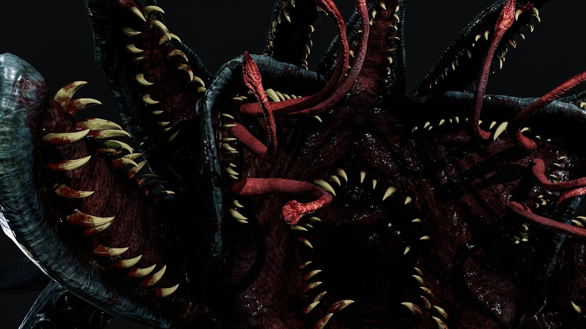 Horror creature Low-poly 3D model_6