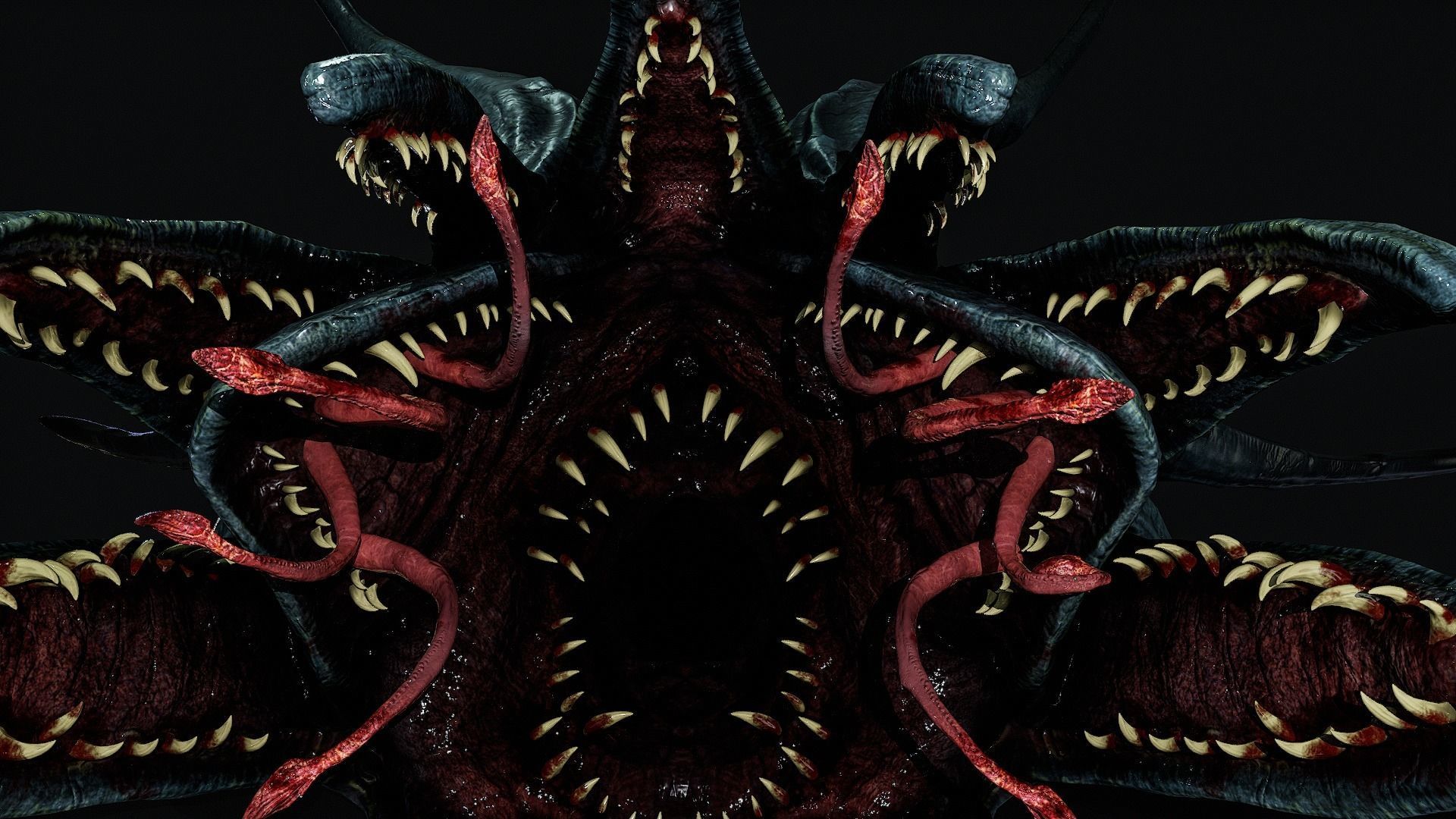 Horror creature Low-poly 3D model_4