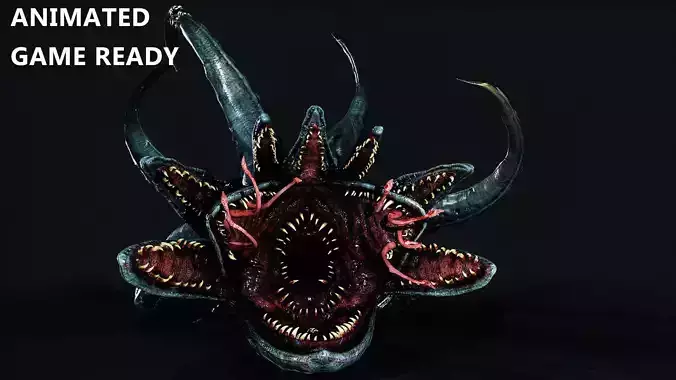 Horror creature Low-poly 3D model