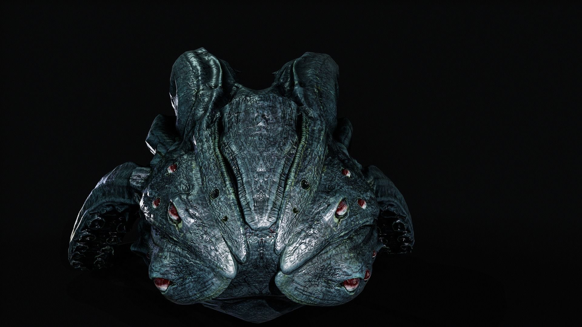 Horror creature Low-poly 3D model_2