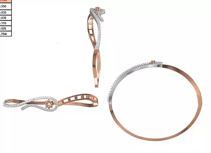 Women Bangle Bracelet STL JCD Details