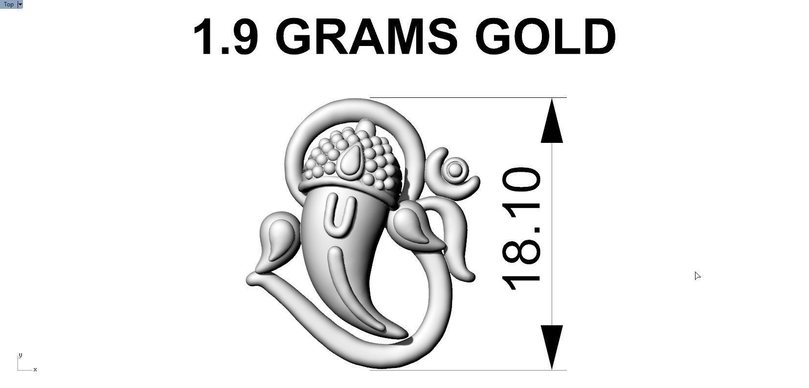 OOM VINAYAGAR PENDENT 3D print model_7