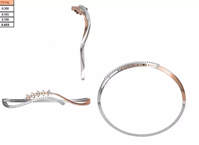 Women Bangle Bracelet STL JCD Details