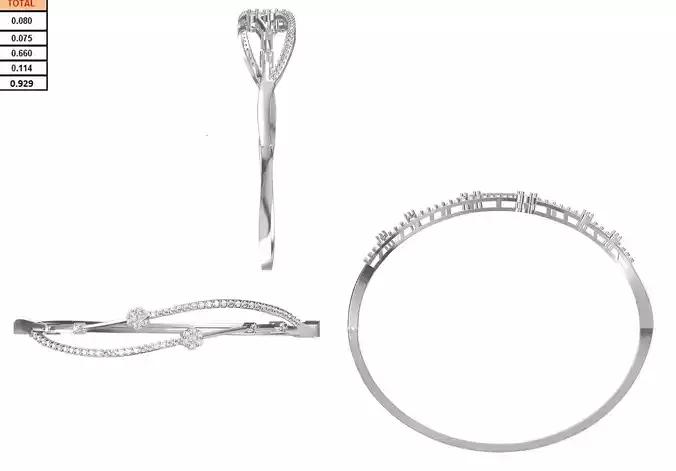 Women Bangle Bracelet STL JCD Details