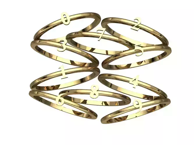 Number ring small and thin form 0 to 9