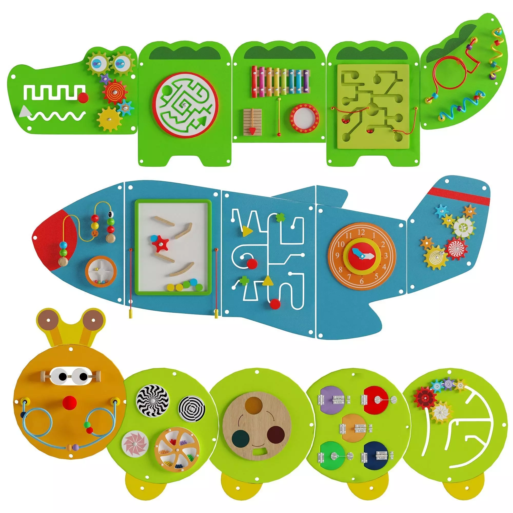 Children Wall Panel Toys Set 1 3D model