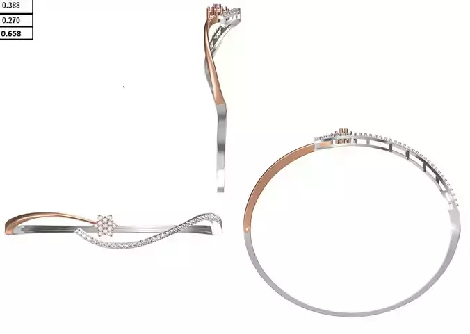 Women Bangle Bracelet STL JCD Details