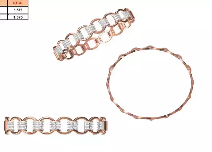 Women Bangle Bracelet STL JCD Details