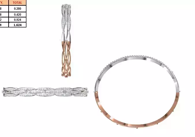 Women Bangle Bracelet STL JCD Details