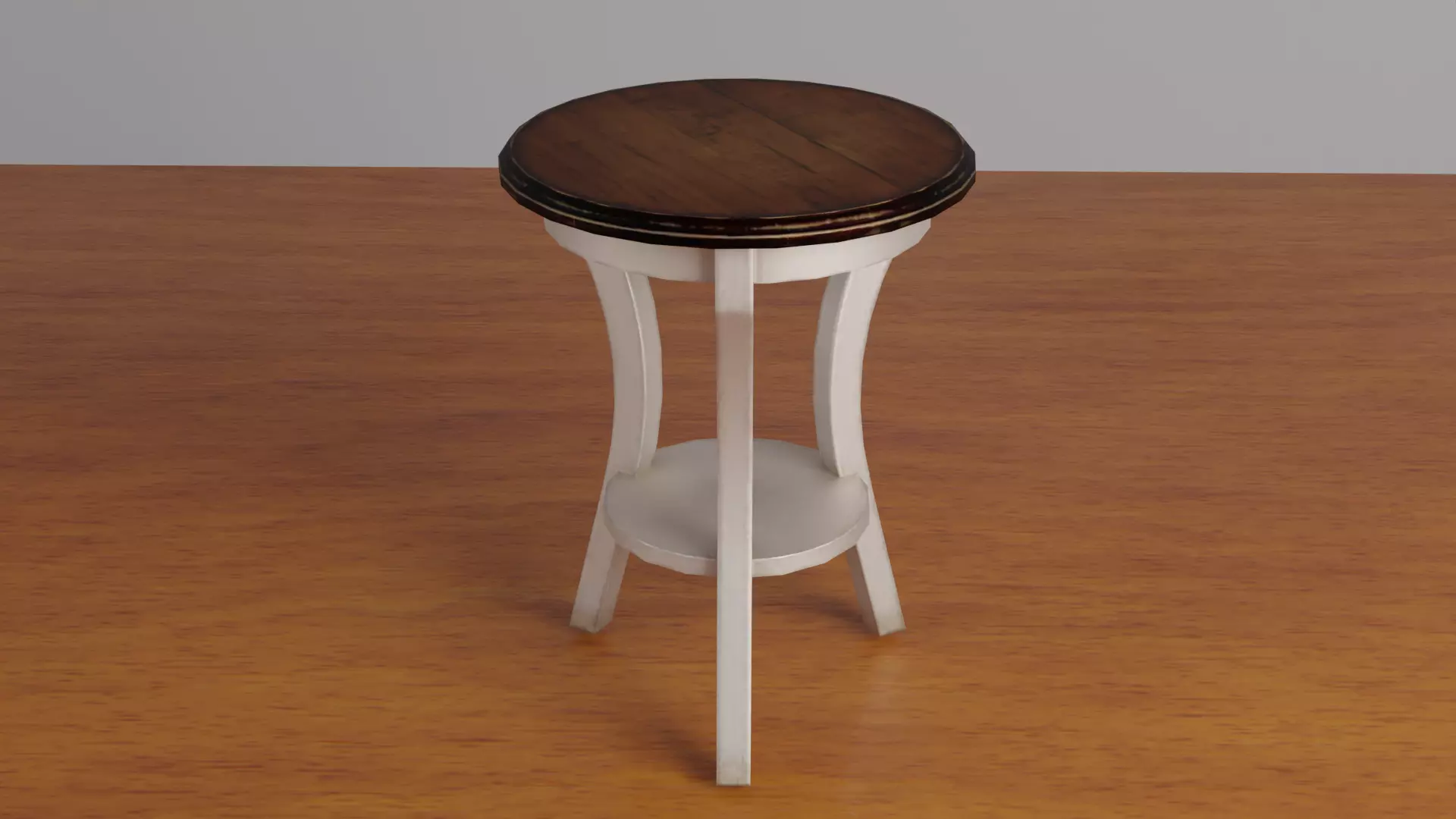 Round Dining Table Low-poly 3D model_0