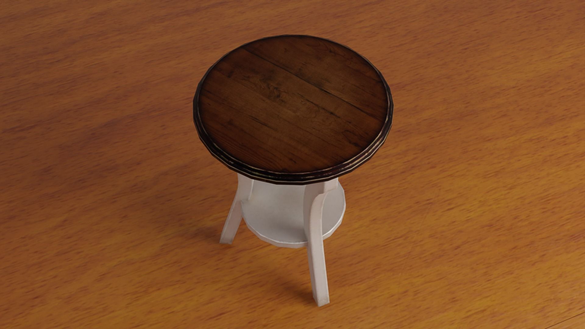 Round Dining Table Low-poly 3D model_1