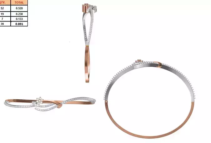 Women Bangle Bracelet STL JCD Details