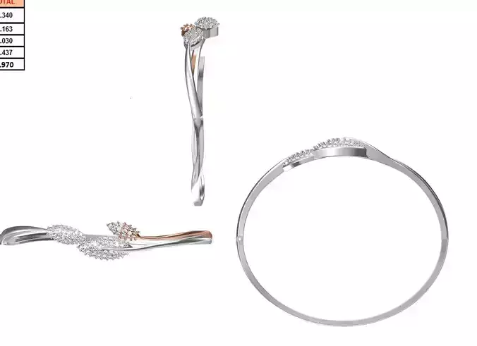 Women Bangle Bracelet STL JCD Details