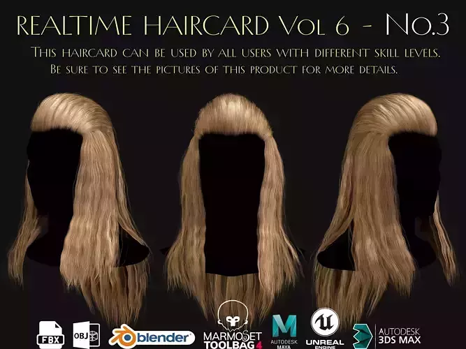 Realtime Haircard Vol 6 - No3 Low-poly 3D model
