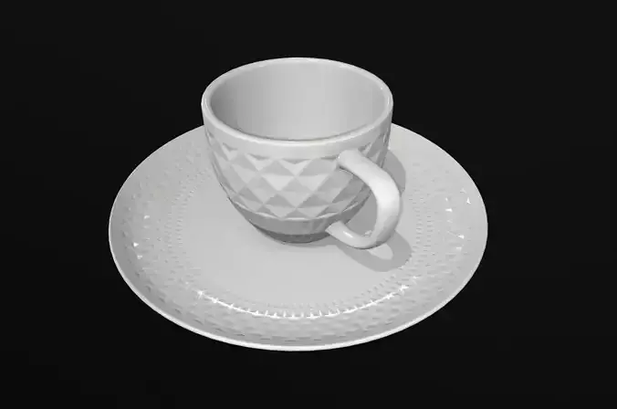  cup and a plate 3Dmodel