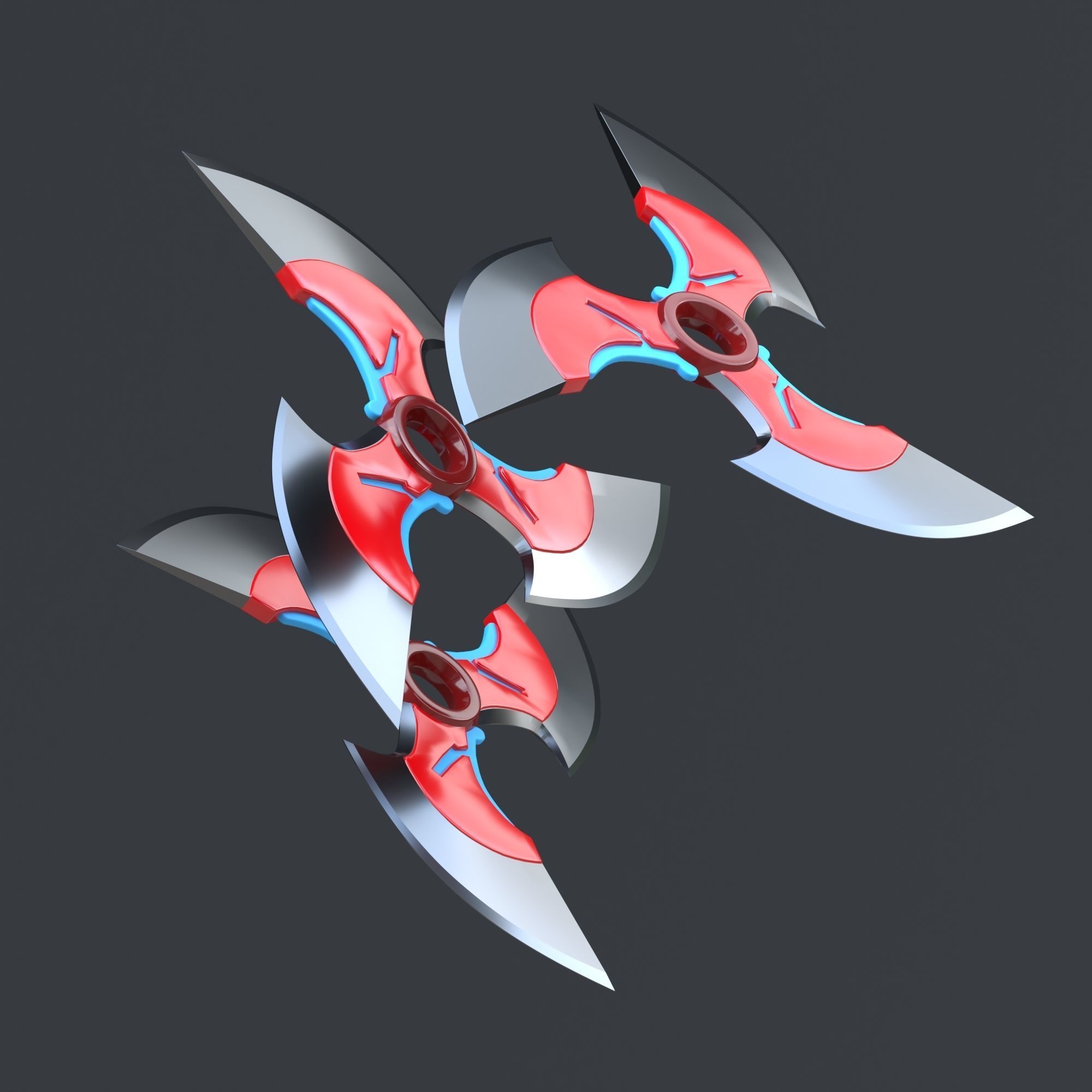Overwatch 2 - Genji Cyber Demon shuriken - cosplay props 3D print model_4