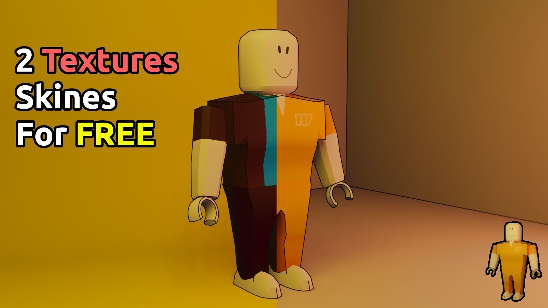 Low Poly Roblox Character Fully Rigged and Ready for Action Low-poly 3D model_1