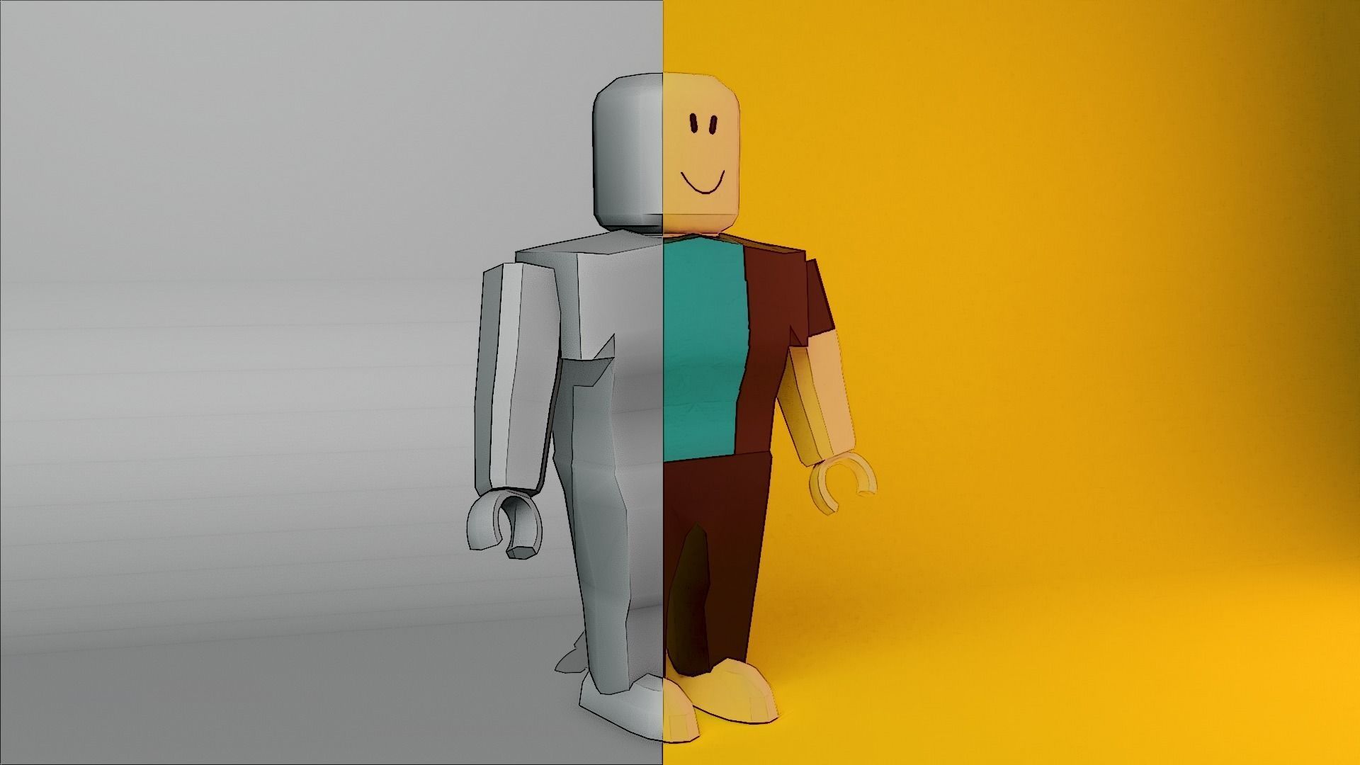 Low Poly Roblox Character Fully Rigged and Ready for Action Low-poly 3D model_2