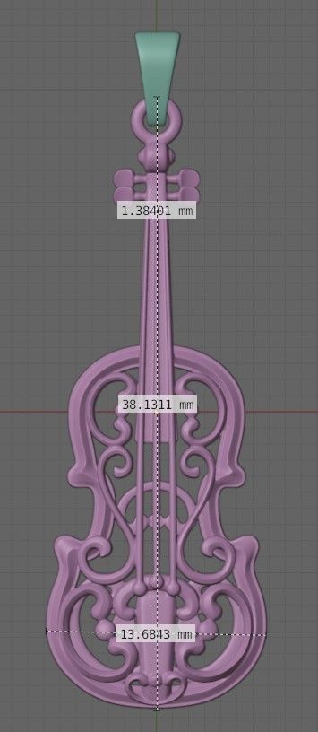 Violin pendant 3D print model_4