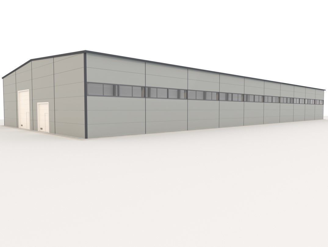 Pack of Four Industrial metal hangars 3D Model Collection_6