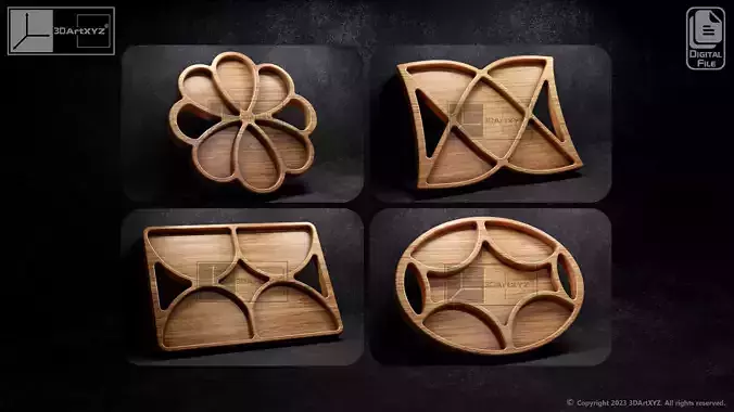Trays Pack 3 - CNC Files for Wood
