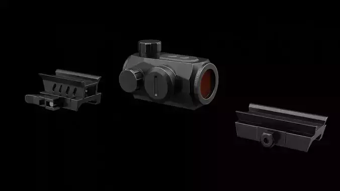 Red dot sight Low-poly 3D model