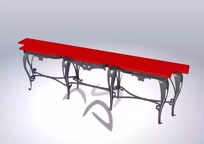 Dracula wall table with wrough iron and rivets