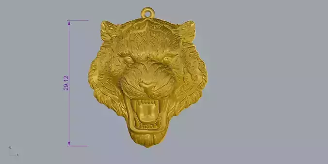 Tiger pendant with enamel 3D print model