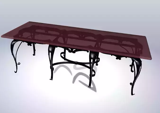 Medieval wrough metal table 3D model