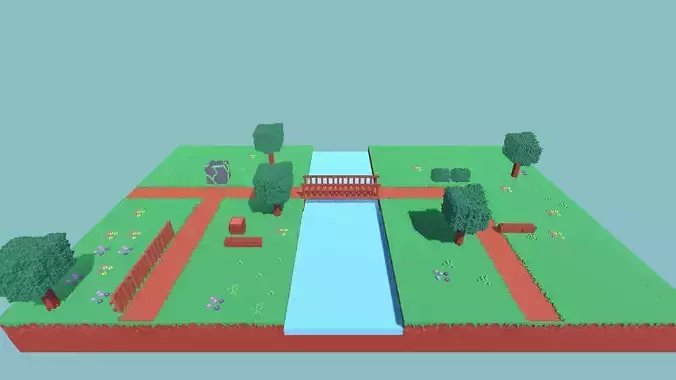 forest in four season voxel