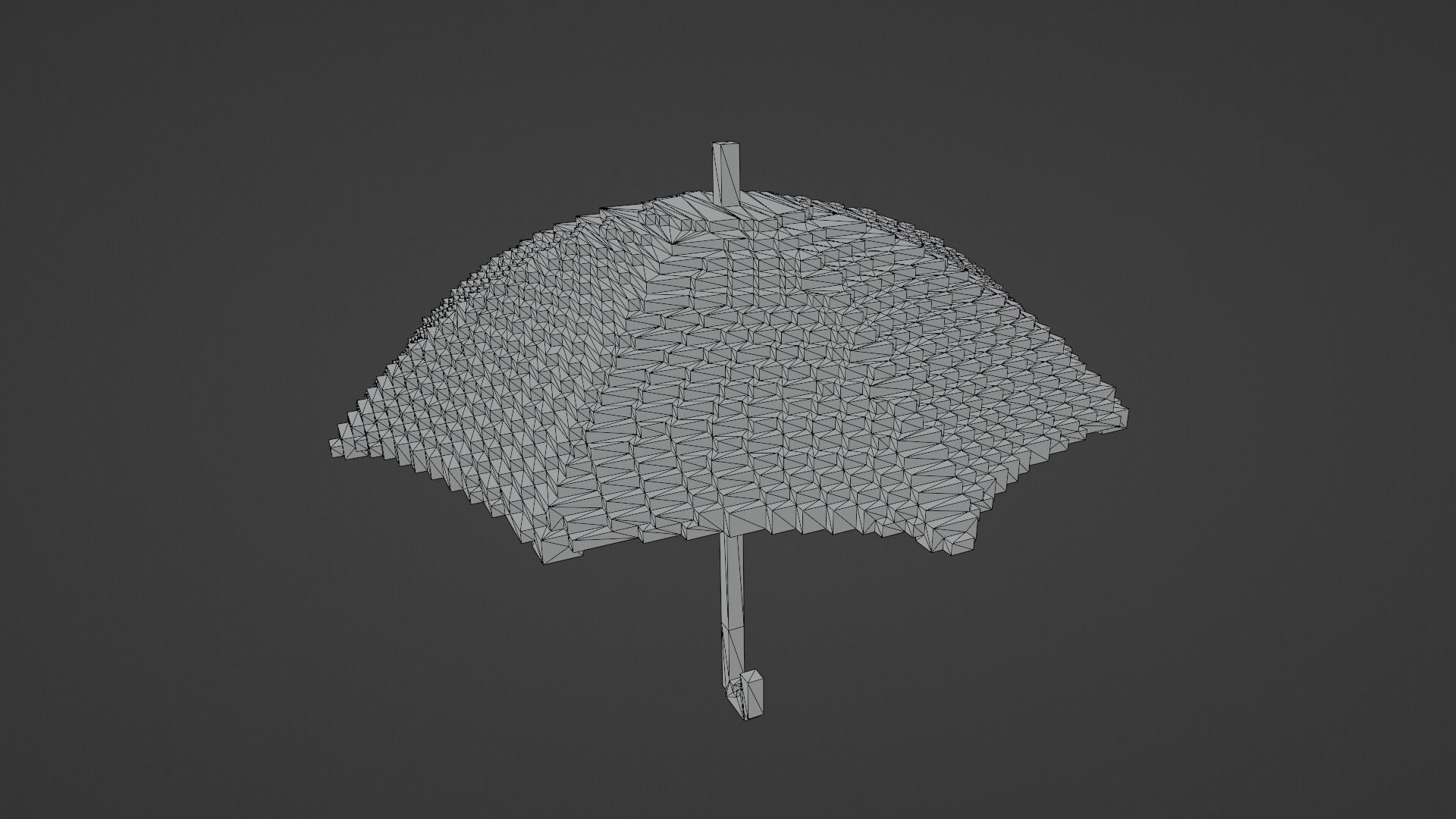 Voxel Orange Umbrella Low-poly 3D model_12
