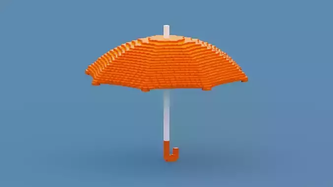 Voxel Orange Umbrella