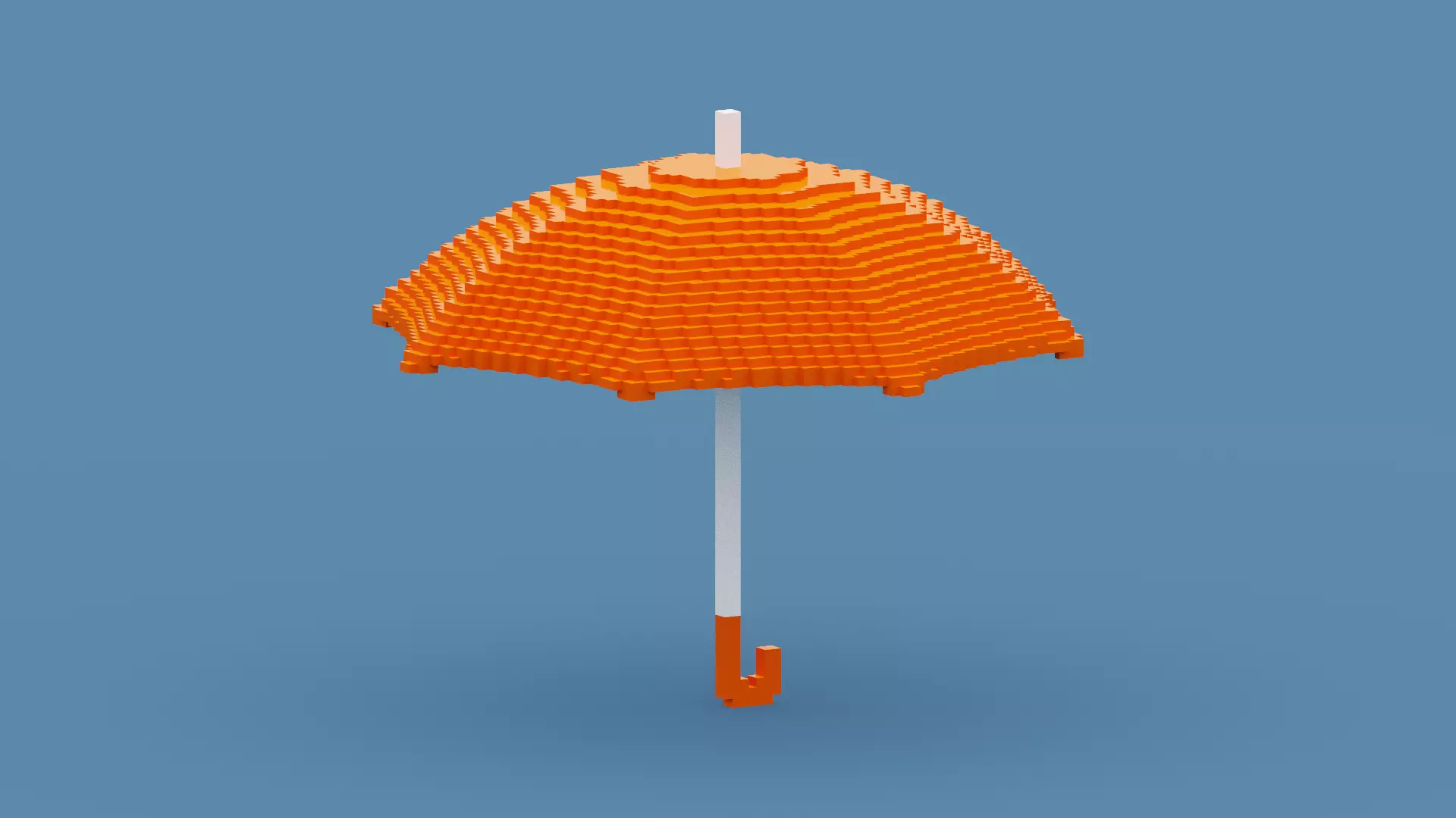 Voxel Orange Umbrella Low-poly 3D model_0