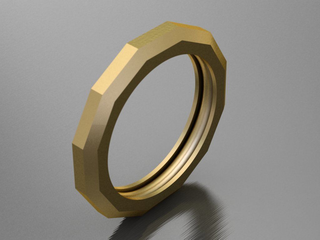 Simple Sided Ring 3D print model_1