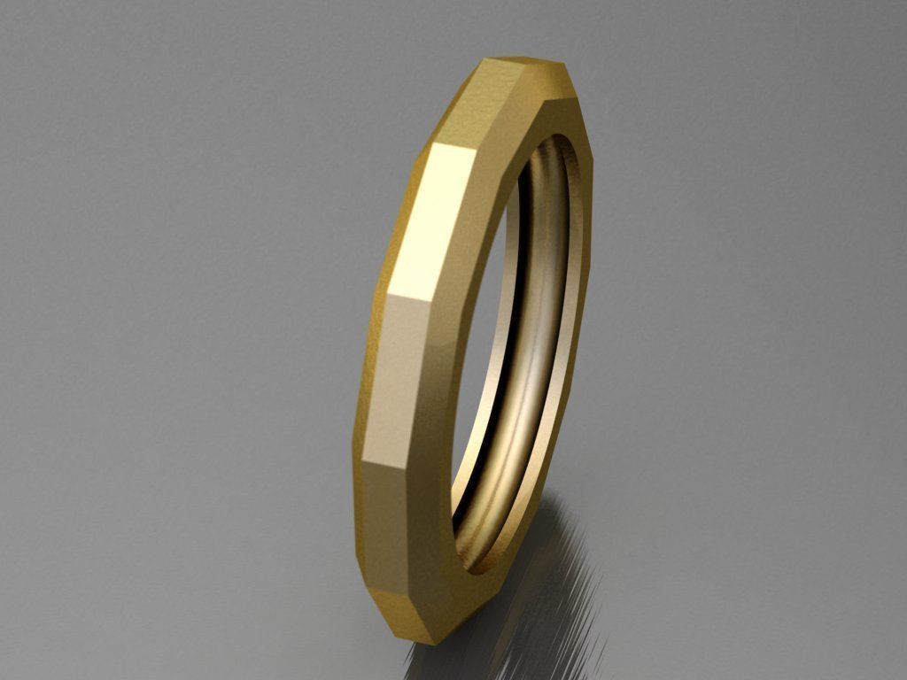 Simple Sided Ring 3D print model_2