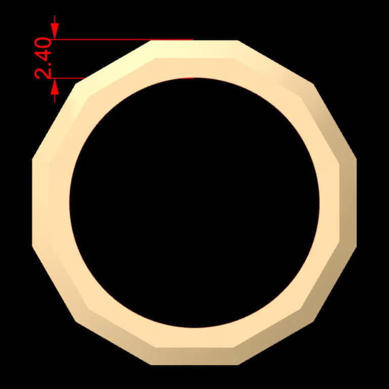 Simple Sided Ring 3D print model_4