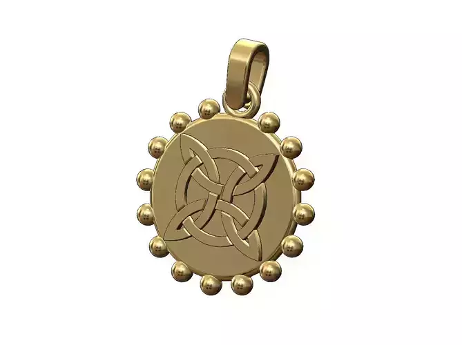 Beaded celtic knot pendant with bail