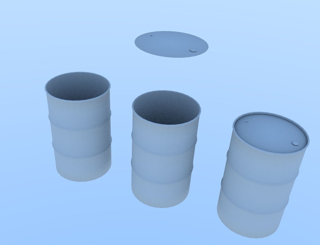 brass barrel Low-poly 3D model_3