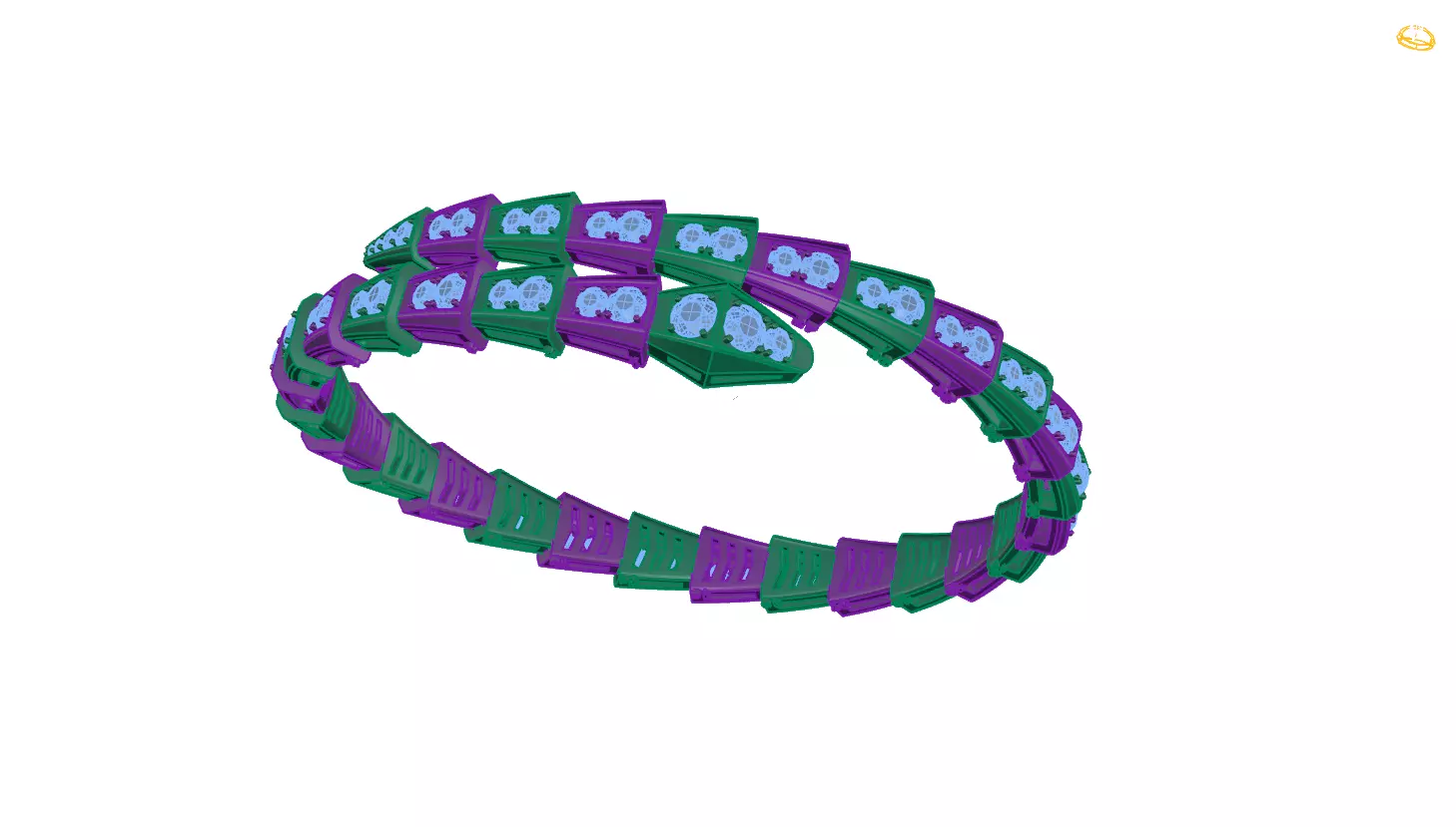 Bracelet Snake 3D print model_0