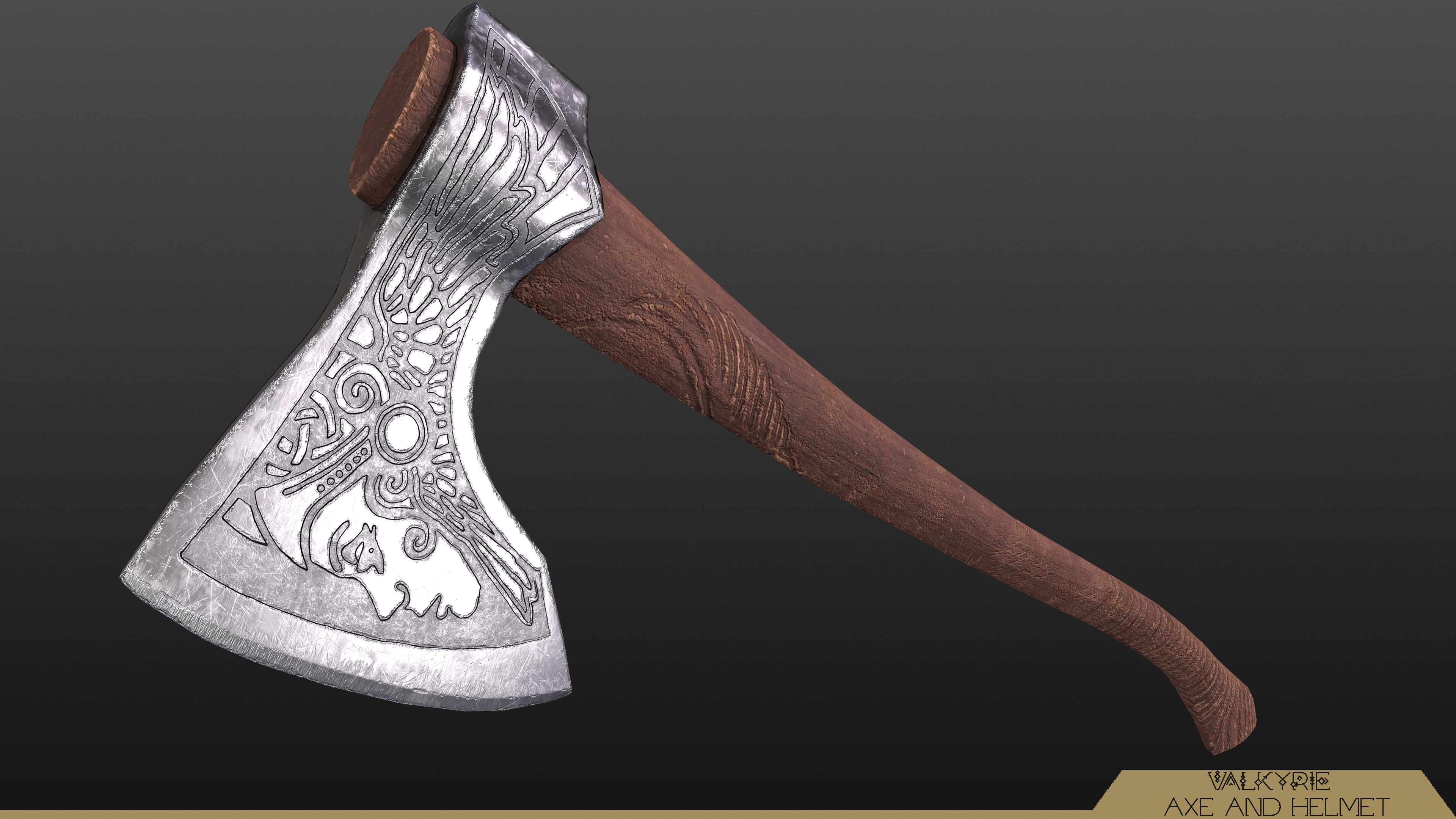 Viking Axe Low-poly 3D model_2