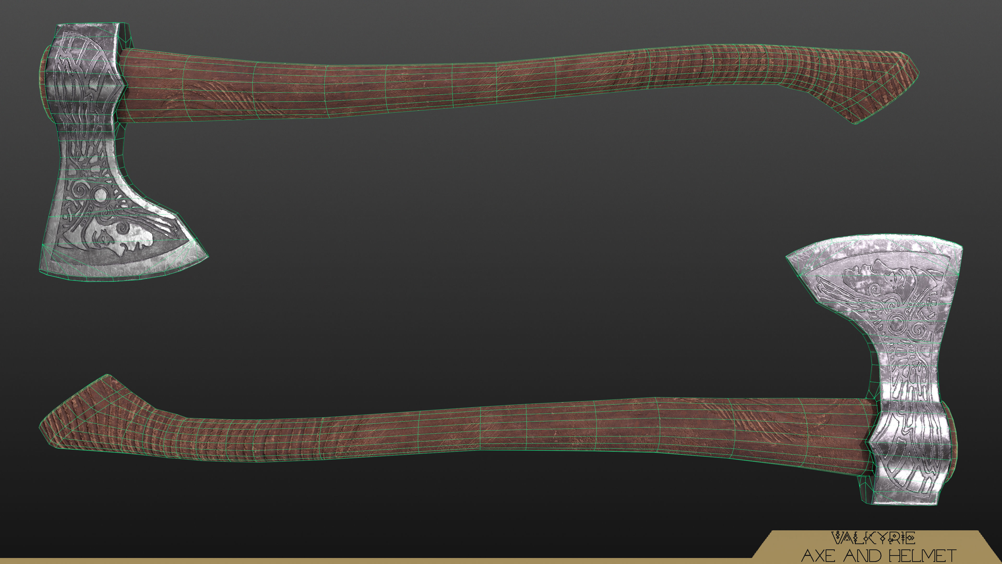 Viking Axe Low-poly 3D model_4