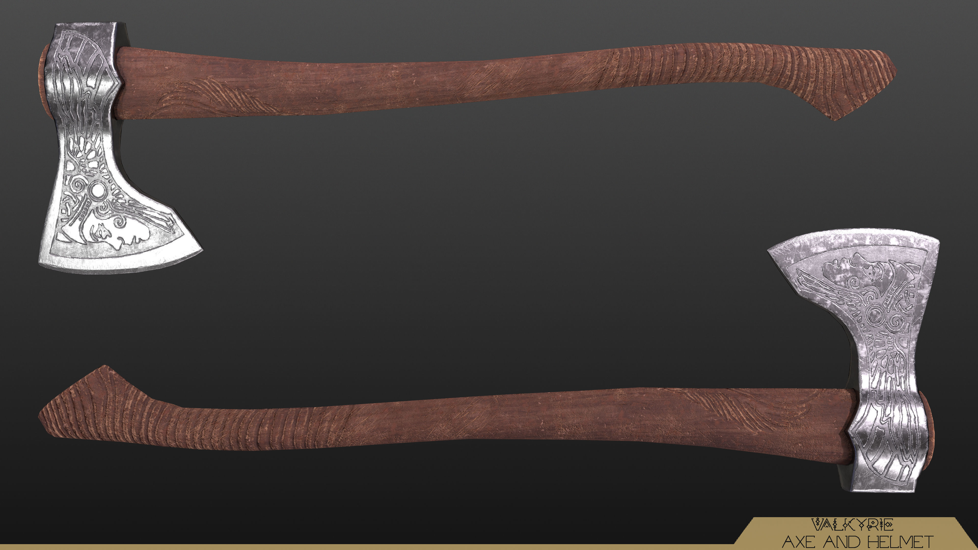 Viking Axe Low-poly 3D model_3