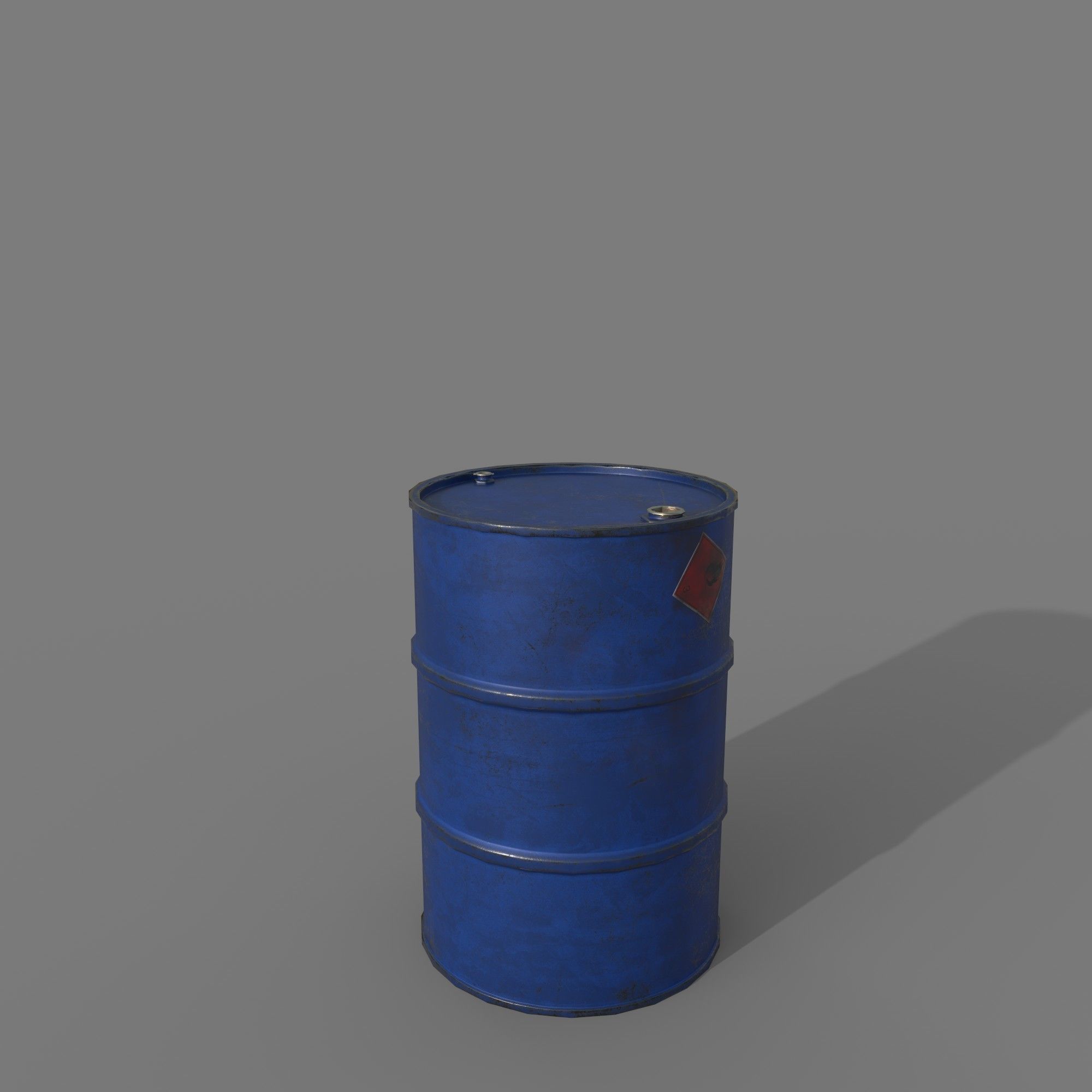 Barrel 200 liters Blue Dirt Low-poly 3D model_1