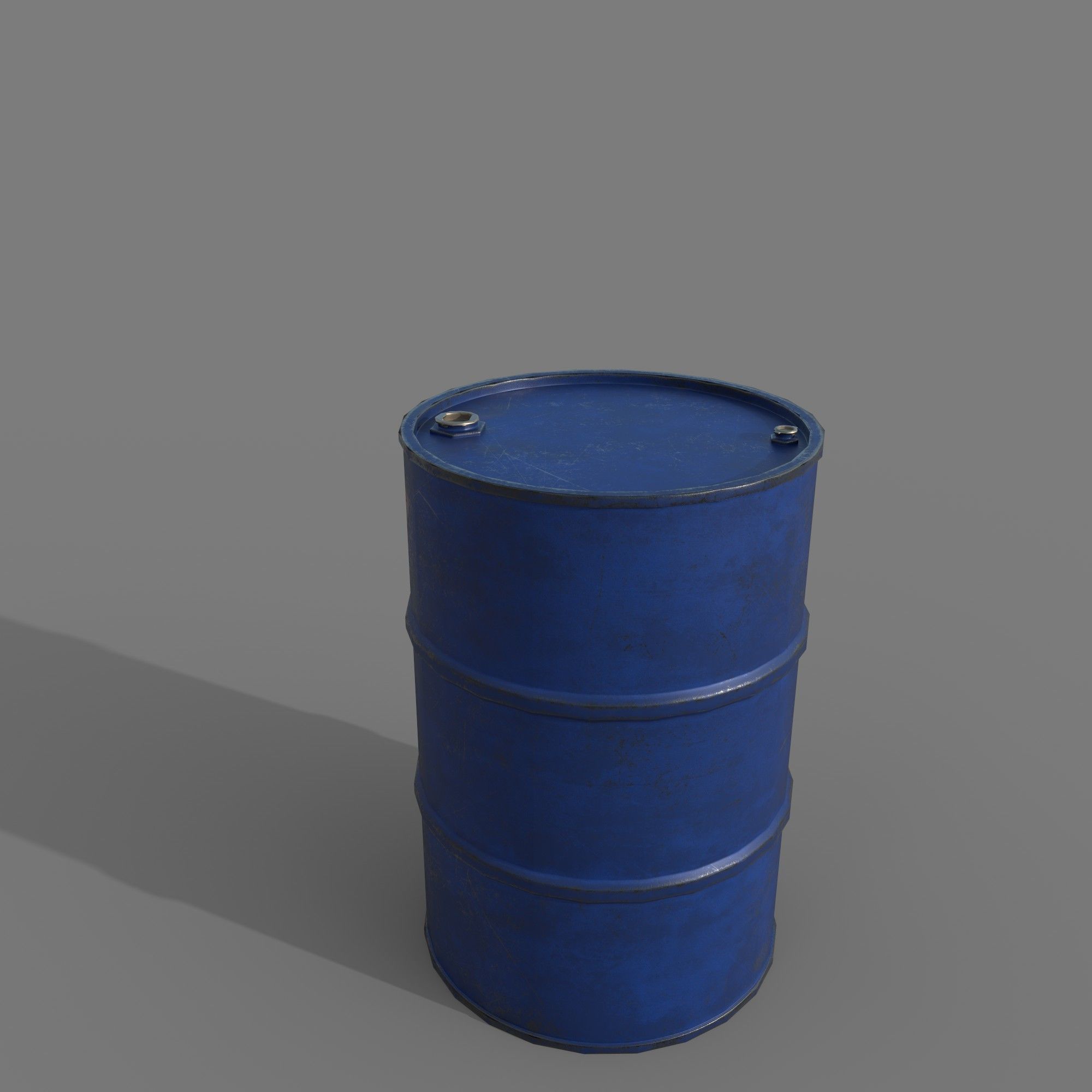 Barrel 200 liters Blue Dirt Low-poly 3D model_6