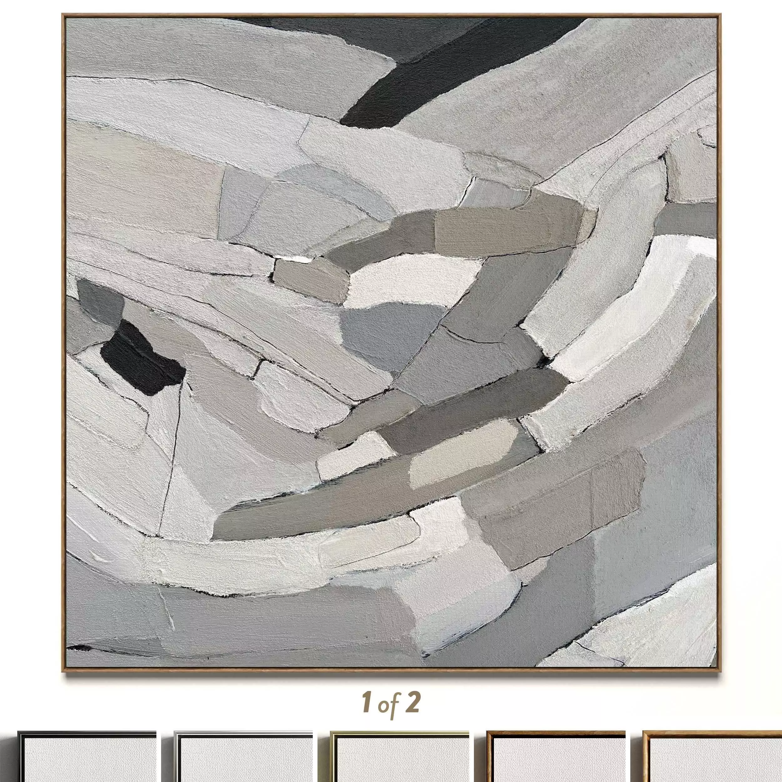 Plaster two square photo frames 54 Low-poly 3D model_0