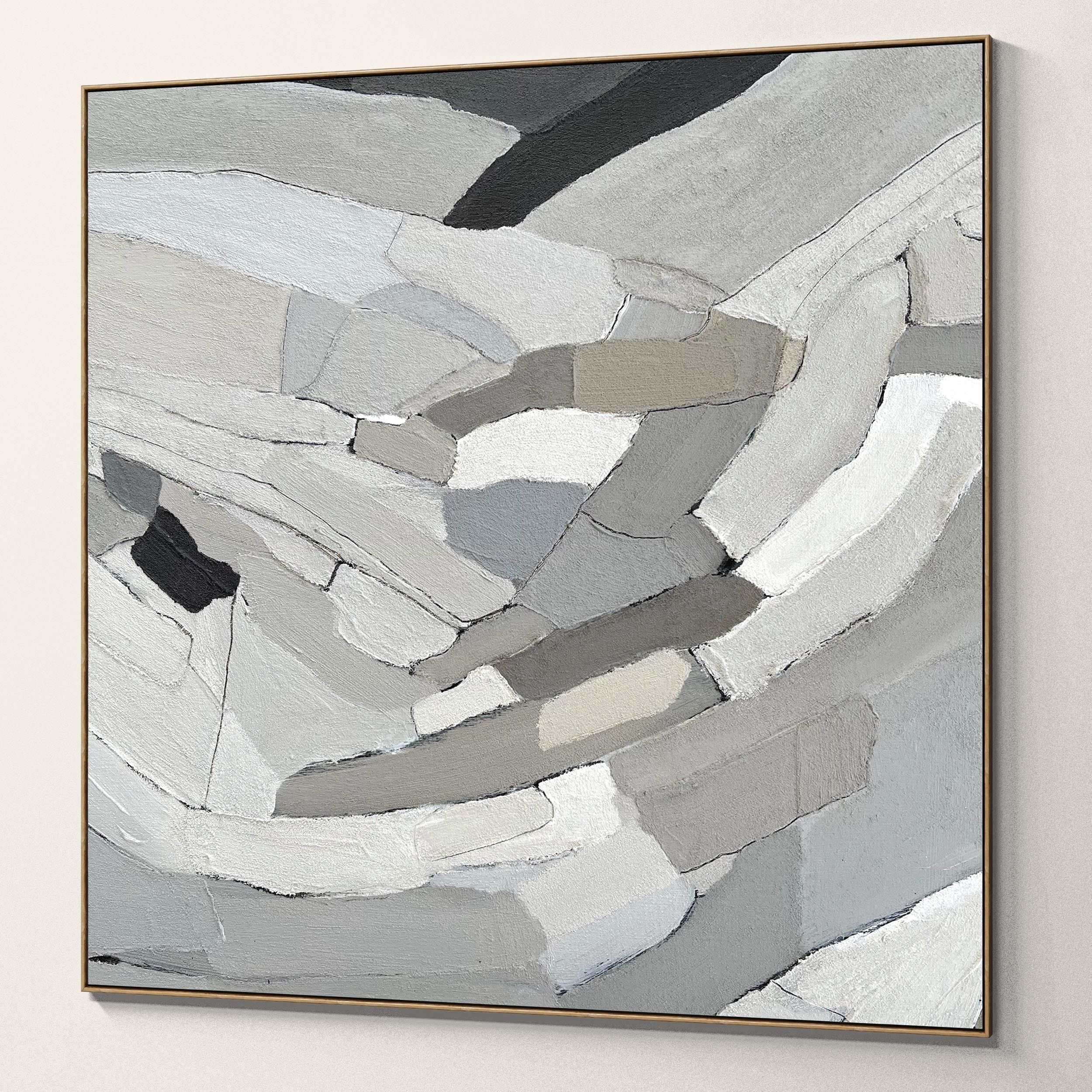 Plaster two square photo frames 54 Low-poly 3D model_4